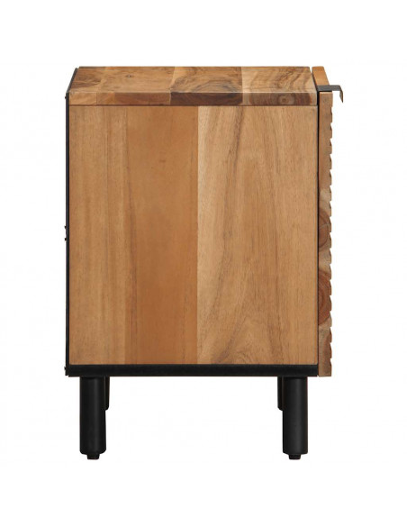 Comodino 40x33x46 cm in Legno Massello di Acacia