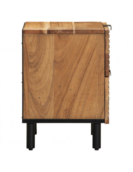 Comodino 40x33x46 cm in Legno Massello di Acacia