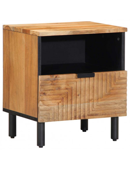 Comodino 40x33x46 cm in Legno Massello di Acacia