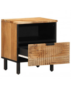 Comodino 40x33x46 cm in Legno Massello di Acacia 2