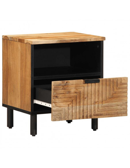 Comodino 40x33x46 cm in Legno Massello di Acacia