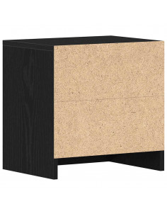 Comodino Rovere Nero 40x30x40 cm in Legno Multistrato 2
