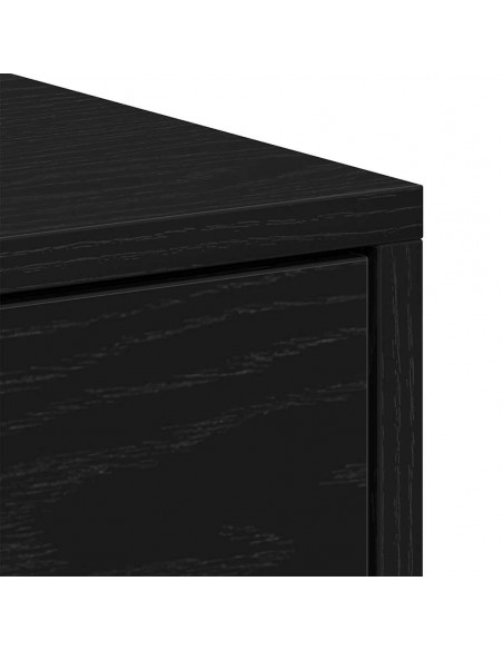 Comodino Rovere Nero 40x30x40 cm in Legno Multistrato