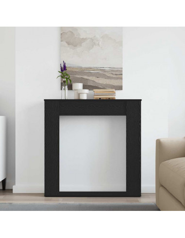 Cornice per Camino Rovere Nero 100x20x100 cm in Truciolato