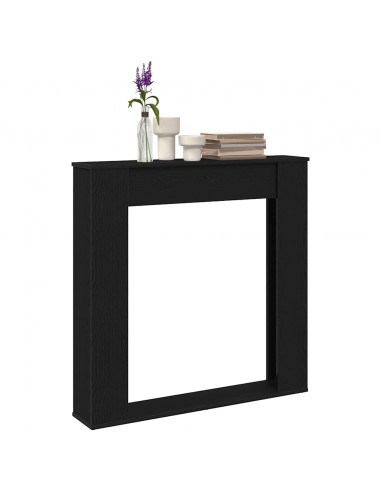 Cornice per Camino Rovere Nero 100x20x100 cm in Truciolato