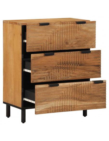 Credenza 60x33x75 cm in Legno Massello di Acacia