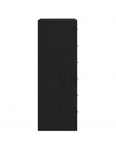 Credenza con 6 Cassetti Rovere Nero 50x34x96 cm in Truciolato