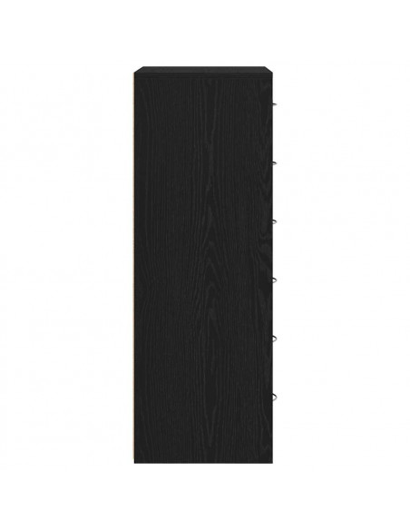 Credenza con 6 Cassetti Rovere Nero 50x34x96 cm in Truciolato