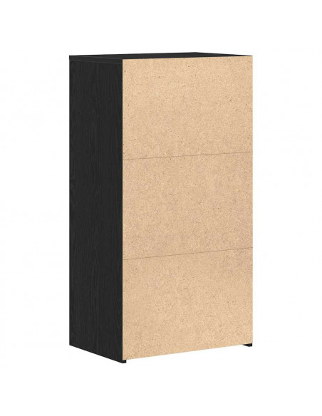Credenza con 6 Cassetti Rovere Nero 50x34x96 cm in Truciolato