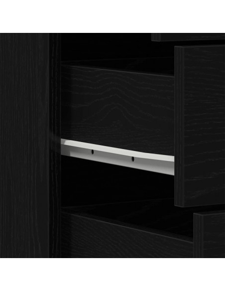 Credenza con 6 Cassetti Rovere Nero 50x34x96 cm in Truciolato