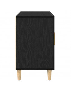 Credenza Rovere Nero 100x36x60 cm in Legno Multistrato