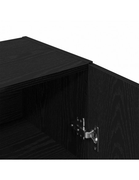 Credenza Rovere Nero 100x36x60 cm in Legno Multistrato