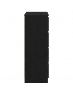 Credenza Rovere Nero 60x35x98,5 cm in Legno Multistrato