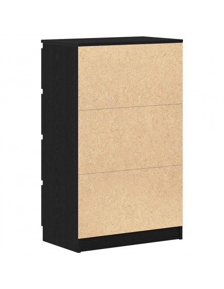 Credenza Rovere Nero 60x35x98,5 cm in Legno Multistrato