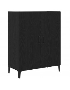 Credenza Rovere Nero 69,5x34x90 cm in Legno Multistrato