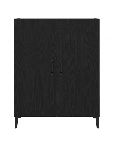Credenza Rovere Nero 69,5x34x90 cm in Legno Multistrato
