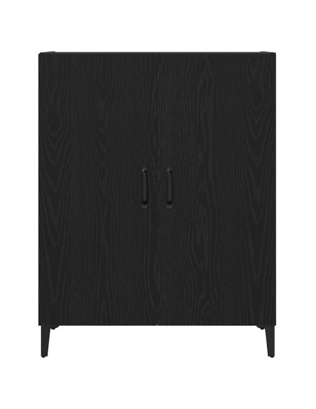 Credenza Rovere Nero 69,5x34x90 cm in Legno Multistrato