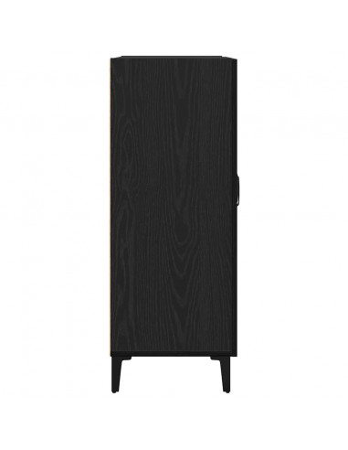 Credenza Rovere Nero 69,5x34x90 cm in Legno Multistrato