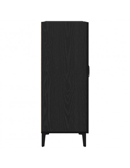 Credenza Rovere Nero 69,5x34x90 cm in Legno Multistrato