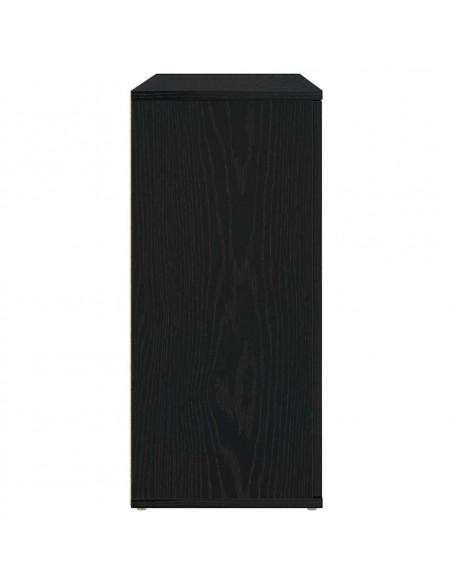 Credenza Rovere Nero 91x29,5x65 cm in Legno Multistrato
