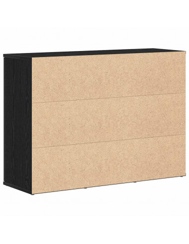 Credenza Rovere Nero 91x29,5x65 cm in Legno Multistrato