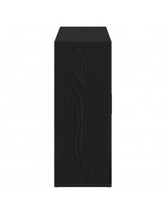 Credenza Rovere Nero 91x29,5x75 cm in Legno Multistrato