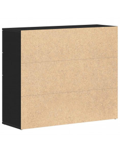 Credenza Rovere Nero 91x29,5x75 cm in Legno Multistrato 2