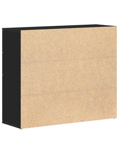 Credenza Rovere Nero 91x29,5x75 cm in Legno Multistrato