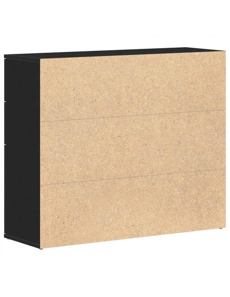 Credenza Rovere Nero 91x29,5x75 cm in Legno Multistrato