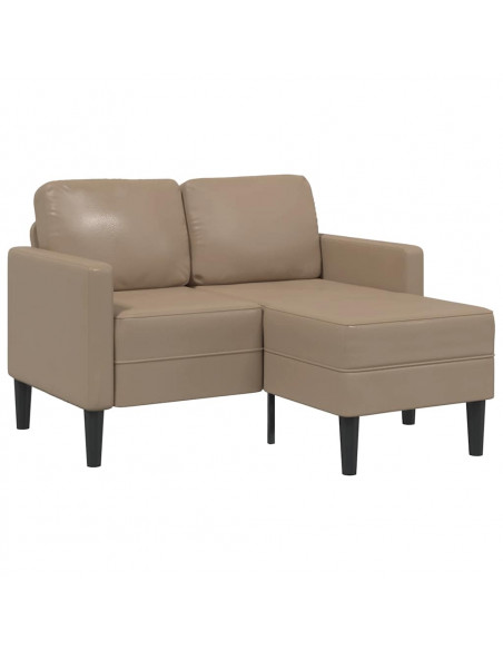 Divano 2 Posti con Chaise a L Cappuccino 125 cm in Similpelle