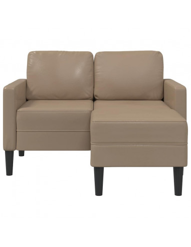 Divano 2 Posti con Chaise a L Cappuccino 125 cm in Similpelle