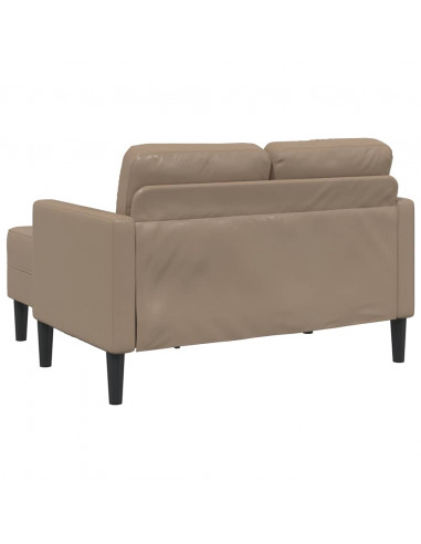 Divano 2 Posti con Chaise a L Cappuccino 125 cm in Similpelle