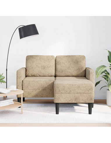 Divano 2 Posti con Chaise a L Grigio Chiaro 125 cm Similpelle