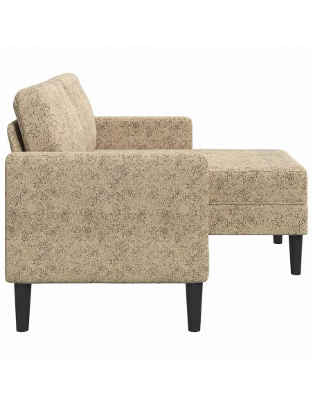 Divano 2 Posti con Chaise a L Grigio Chiaro 125 cm Similpelle