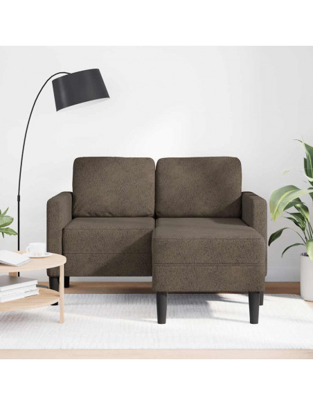 Divano 2 Posti con Chaise a L Grigio Scuro 125 cm in Similpelle