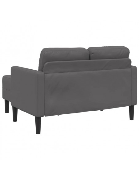 Divano 2 Posti con Chaise longue a L Grigio 125cm in Similpelle