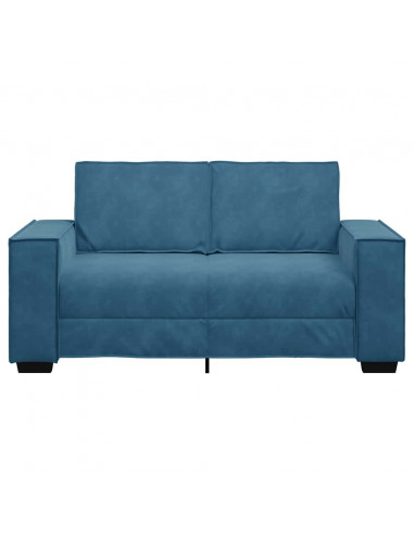 Divano a 2 Posti Blu 120 cm in Velluto
