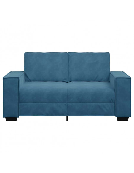 Divano a 2 Posti Blu 120 cm in Velluto