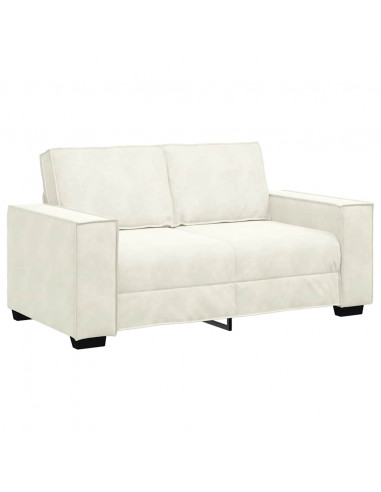 Divano a 2 Posti crema 160x78x84 cm in Velluto
