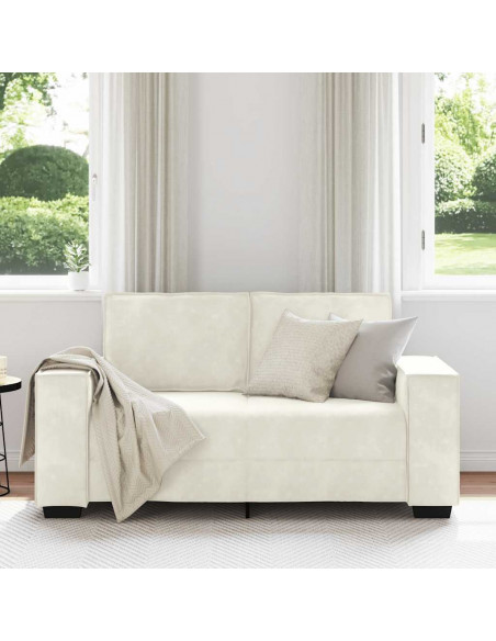 Divano a 2 Posti crema 160x78x84 cm in Velluto