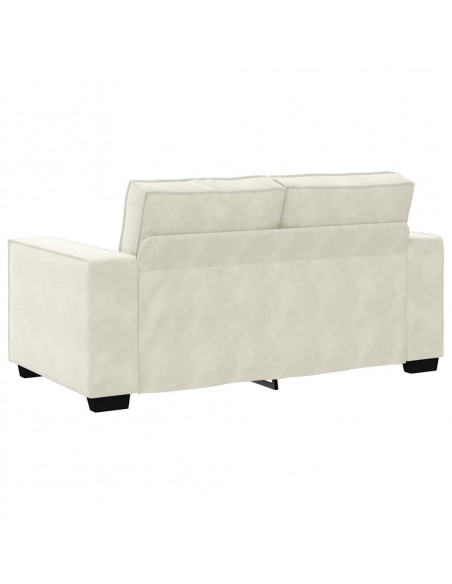 Divano a 2 Posti crema 160x78x84 cm in Velluto