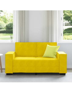 Divano a 2 Posti giallo 120 cm in Velluto 2