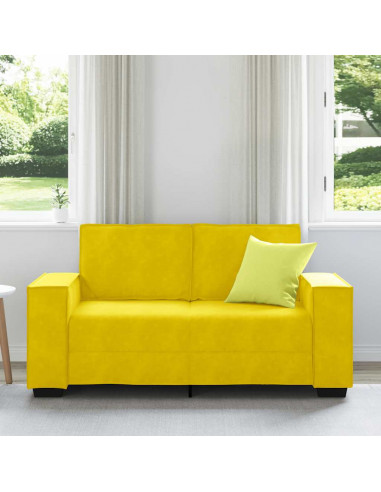 Divano a 2 Posti giallo 120 cm in Velluto