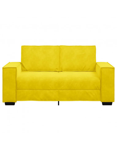 Divano a 2 Posti giallo 120 cm in Velluto