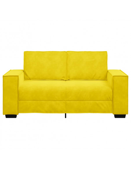 Divano a 2 Posti giallo 120 cm in Velluto