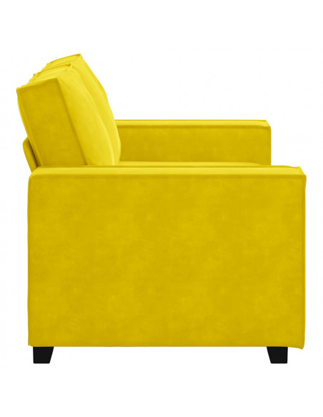 Divano a 2 Posti giallo 120 cm in Velluto