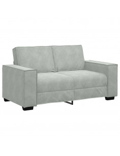 Divano a 2 Posti Grigio Chiaro 120 cm in Velluto