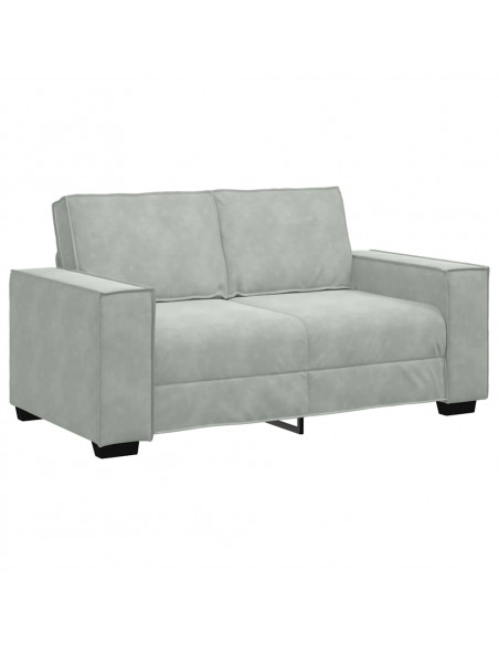 Divano a 2 Posti Grigio Chiaro 120 cm in Velluto