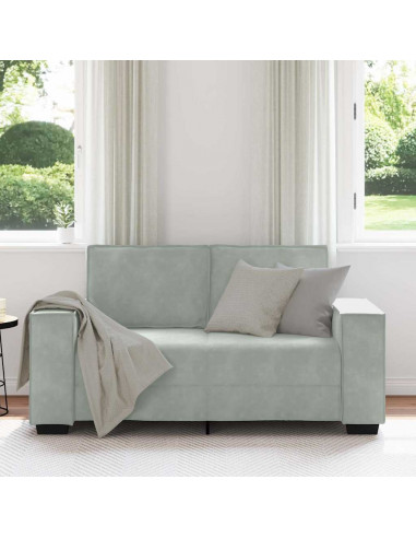 Divano a 2 Posti Grigio Chiaro 120 cm in Velluto