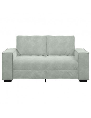 Divano a 2 Posti Grigio Chiaro 120 cm in Velluto